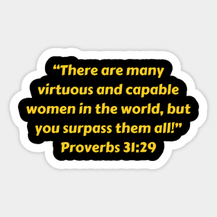 Bible Verse Proverbs 31:29 Sticker